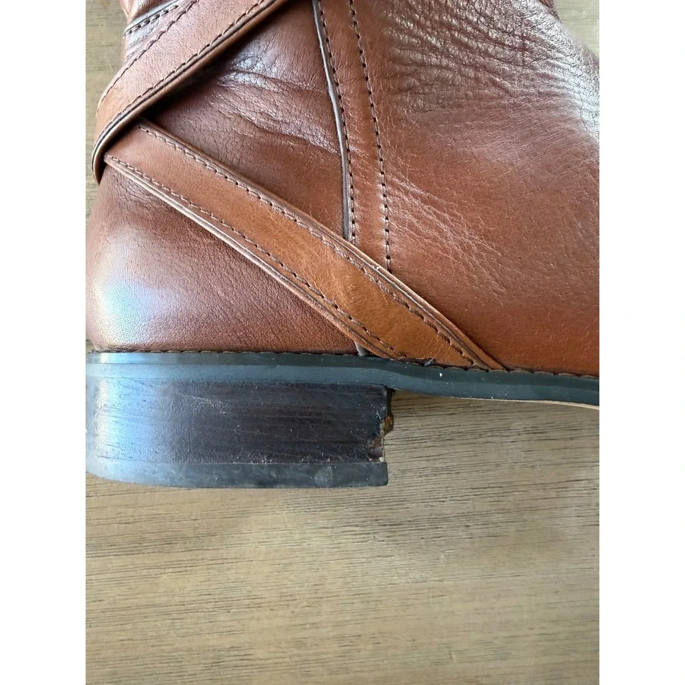 Coach Micha Knee-High Riding Boot chestnut brown gold hardware size 10